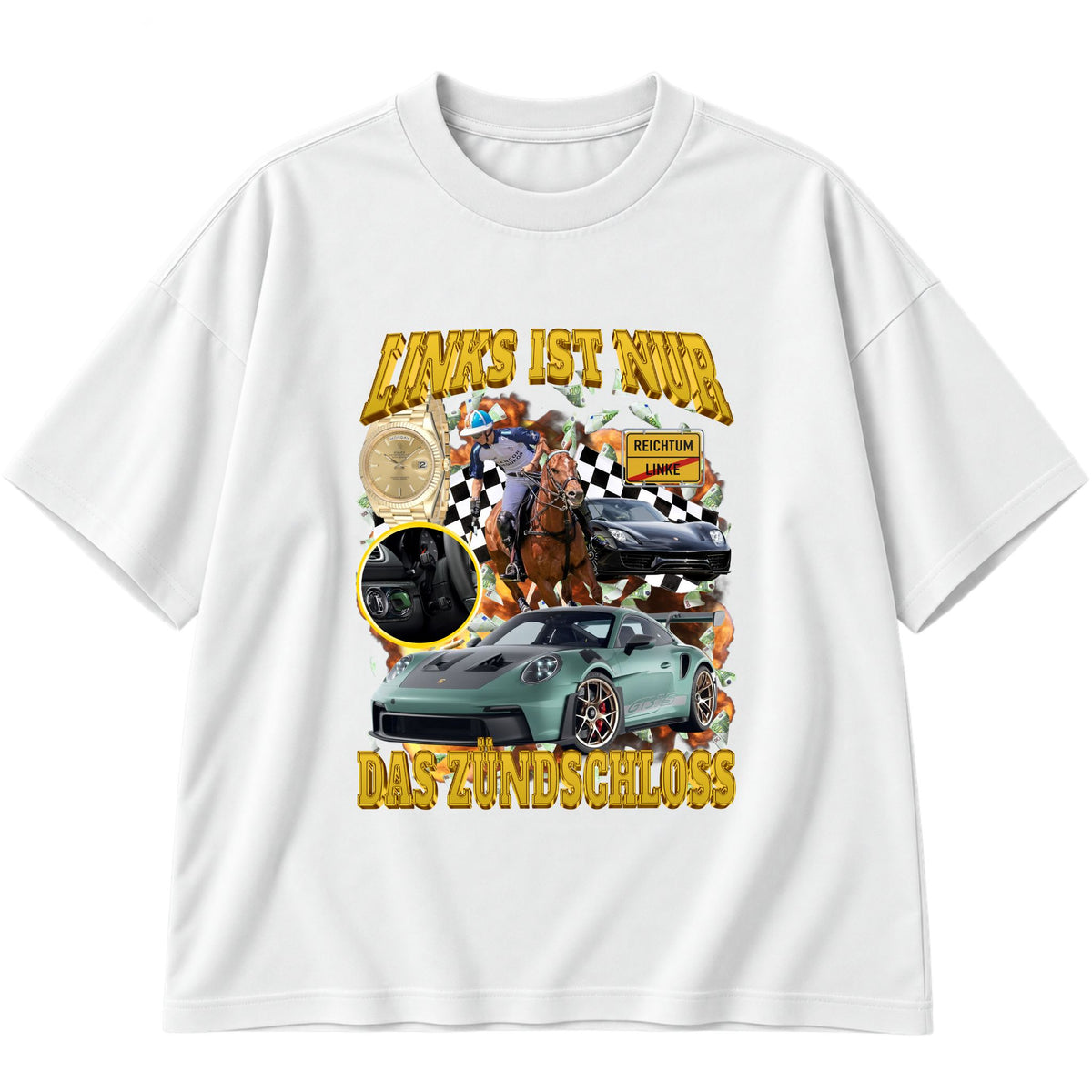 Links ist nur das Zündschloss Oversized T-Shirt