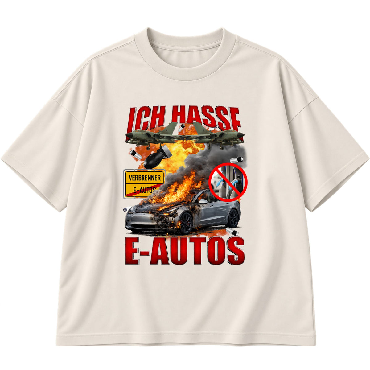 Ich hasse E-Autos Oversized T-Shirt