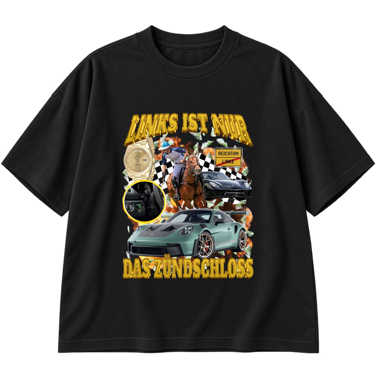 Links ist nur das Zündschloss Oversized T-Shirt