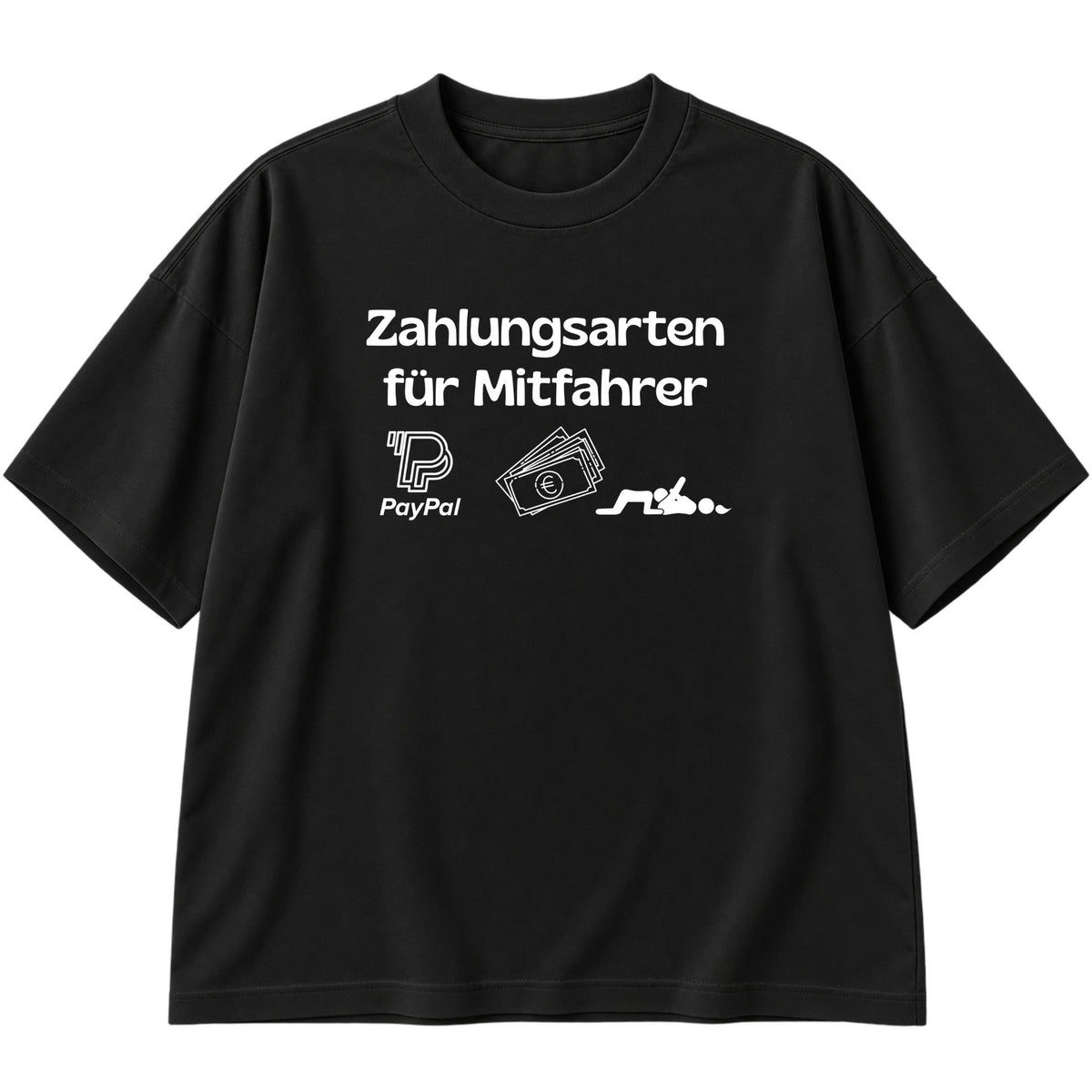 Zahlungsarten für Mitfahrer Frauen Edition Oversized T-Shirt