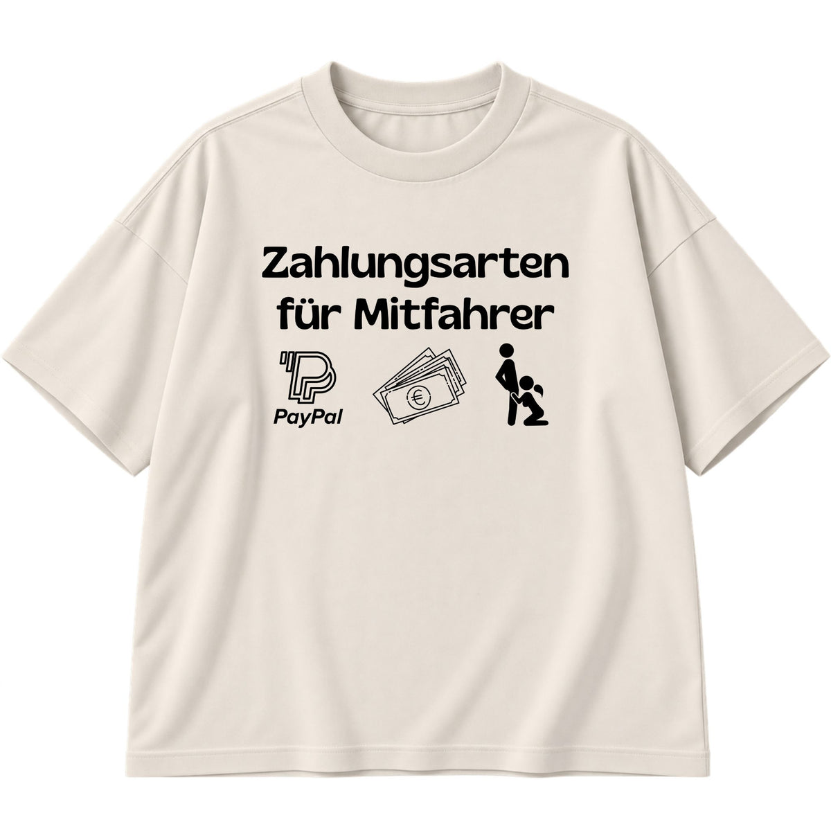 Zahlungsarten für Mitfahrer Männer Edition Oversized T-Shirt
